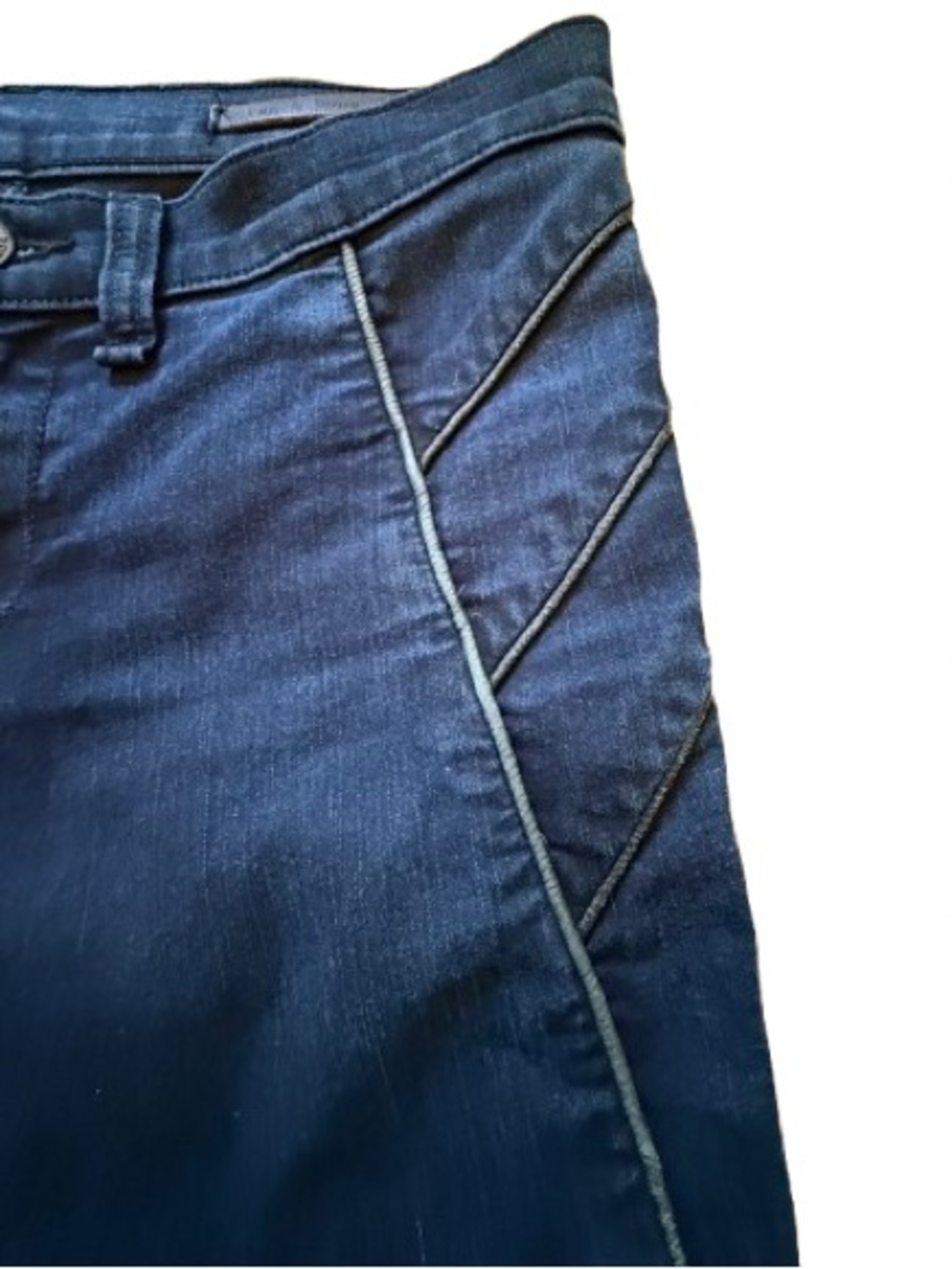 Rag & Bone The Trench Leather Trim Jean in Midnight. Size 27 Skinny Modern Moto